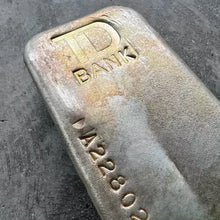 Load image into Gallery viewer, Vintage Johnson Matthey 100 oz .999 Silver Poured Bar TD Bank - Stunning toning
