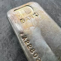 Vintage Johnson Matthey 100 oz .999 Silver Poured Bar TD Bank - Stunning toning