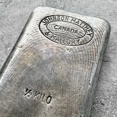 Vintage Johnson Matthey & Mallory 1/2 Kilo with pretty pour lines
