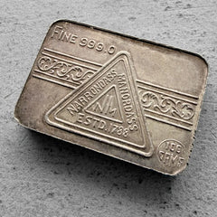 Vintage Narondass Manordass 3.215 oz .999 Silver bar 100 Grams