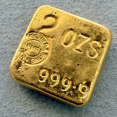 Vintage Rothschild 2 oz Gold Poured Square Bar 2oz - Rothschild Family History