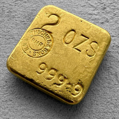 Vintage Rothschild 2 oz Gold Poured Square Bar 2oz - Rothschild Family History