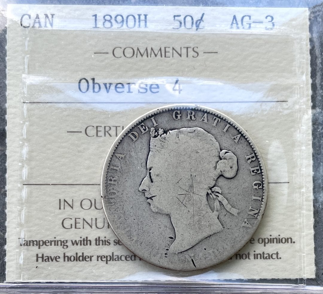 Canada Key Date 1890-H 50 Cents ICCS AG-3
