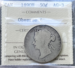 Canada Key Date 1890-H 50 Cents ICCS AG-3