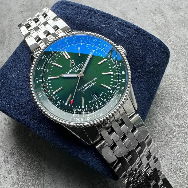 Breitling Navitimer 41mm Automatic A17346 – Box and Papers – Electric Green dial