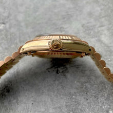 Load image into Gallery viewer, 1974 Rolex President Rose Gold 6917 New Old Stock Green Diamond Stella Dial NOS
