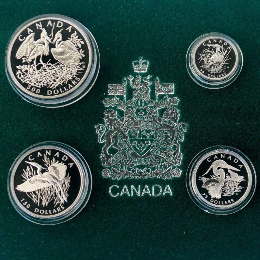 2002 Platinum Canada 1.85oz Proof Coin Set - Low Mintage - Great Blue Heron