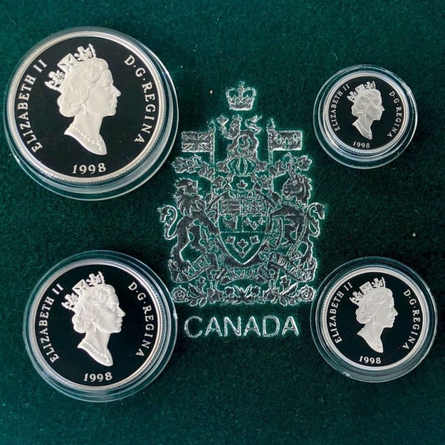 1998 Platinum Canada 1.85oz Proof Coin Set - Low 527 Mintage - Endangered Grey Wolf