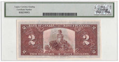 1937 Bank of Canada $2 Specimen Banknote BC-22c - LCG Gem UNC-66 PPQ