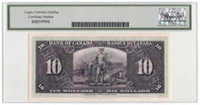 Load image into Gallery viewer, 1937 Bank of Canada $10 Specimen Banknote BC-24s - LCG Gem UNC-67 PPQ

