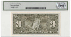 1937 Bank of Canada $20 Specimen Banknote BC-25s - LCG Gem UNC-67 PPQ