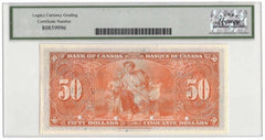 1937 Bank of Canada $50 Specimen Banknote BC-26s - LCG Gem UNC-67 PPQ