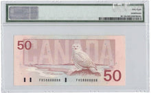 Load image into Gallery viewer, 1988 Bank of Canada $50 Banknote Solid Serial 8&#39;s - PMG Choice AU-58
