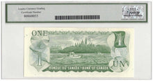 Load image into Gallery viewer, 1973 Bank of Canada $1 Banknote 2 Million Serial BC-46a - LCG Gem UNC-65 PPQ
