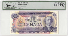 1971 Bank of Canada $10 Banknote 3 Million Serial BC-49c - LCG Choice UNC-64 PPQ