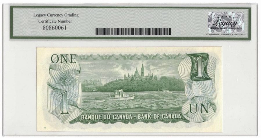 1973 Bank of Canada $1 Banknote Serial #1 BC-46a - LCG Choice UNC-63 PPQ