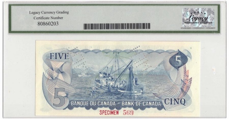 1972 Bank of Canada $5 Banknote BC-48aS - LCG Gem UNC-67 PPQ