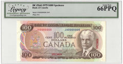 1975 Bank of Canada $100 Banknote BC-52aS - LCG Gem UNC-66 PPQ