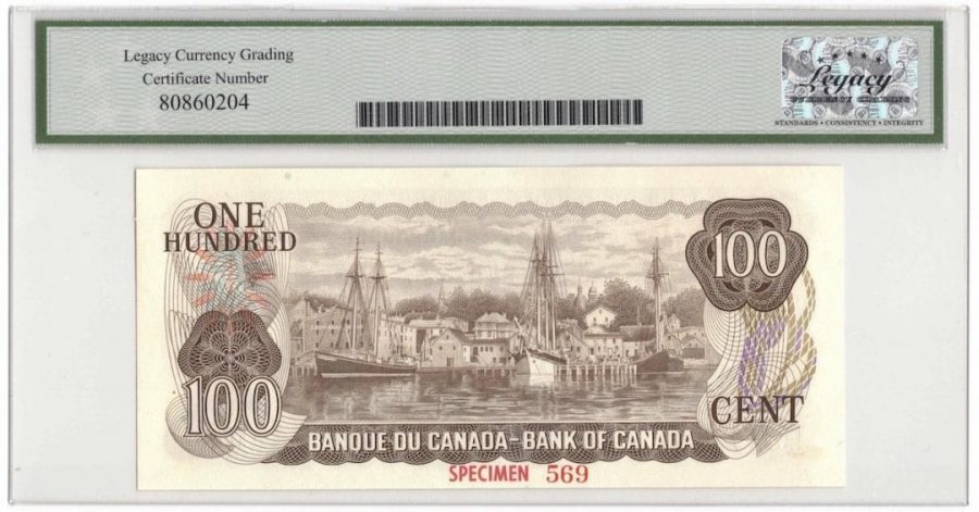 1975 Bank of Canada $100 Banknote BC-52aS - LCG Gem UNC-66 PPQ