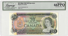 1969 Bank of Canada $20 Banknote BC-50aS - LCG Gem UNC-66 PPQ