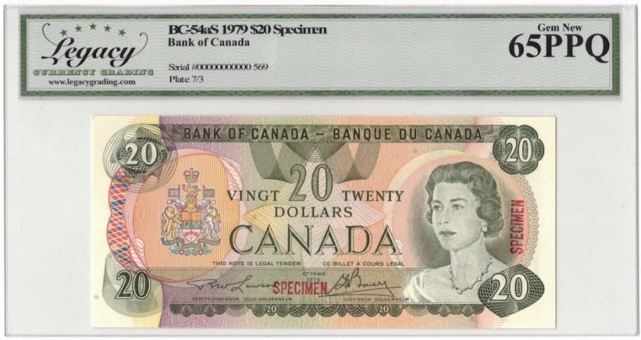 1979 Bank of Canada $20 Banknote BC-54aS - LCG Gem UNC-65 PPQ