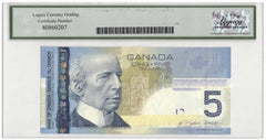2006 Bank of Canada $5 Banknote Mismatch Prefix & Serial - LCG Gem UNC-67 PPQ