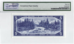 1954 Bank of Canada $5 Devil Face LOW Serial 386 PMG Gem UNC-65