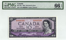 Load image into Gallery viewer, 1954 Bank of Canada Devil Face Low Serial 386 PMG Gem UNC-66 EPQ

