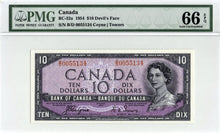 Load image into Gallery viewer, 1954 Bank of Canada $10 Note Devil Face BC-32a - PMG Gem UNC-66 EPQ
