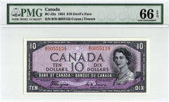 1954 Bank of Canada $10 Note Devil Face BC-32a - PMG Gem UNC-66 EPQ