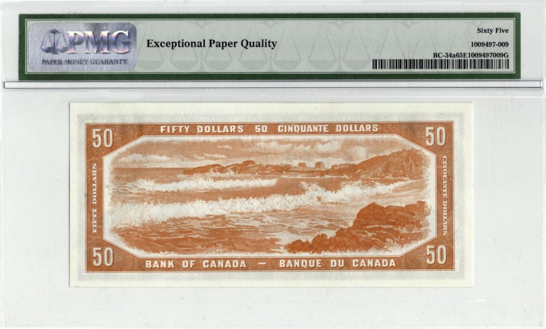 1954 Bank of Canada $50 Note Devil Face BC-34a - PMG Gem UNC-65 EPQ
