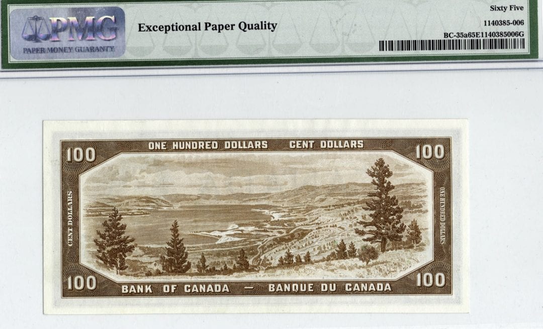 1954 Bank of Canada $100 Devil Face Note BC-35a- PMG Gem UNC-65 EPQ