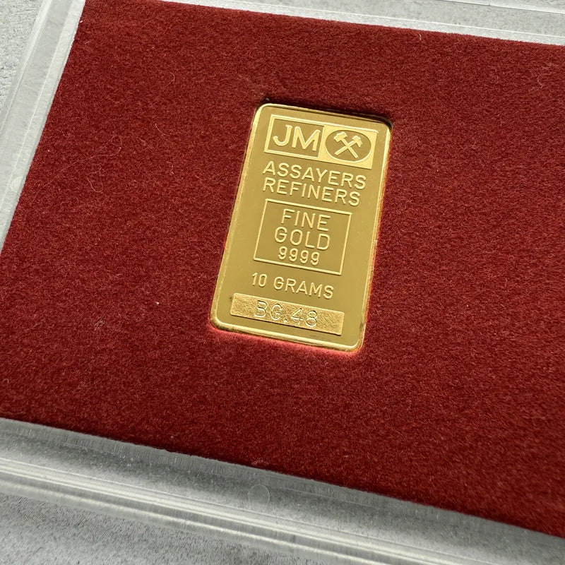 Johnson Matthey 10 Gram Gold Bar Struck .9999+ – RARE Special Serial BG . 48