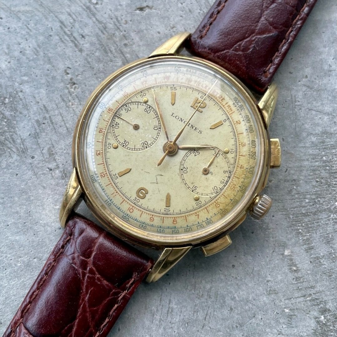 38mm Longines 18K Yellow Gold Chronograph 5966 - 30CH Movement