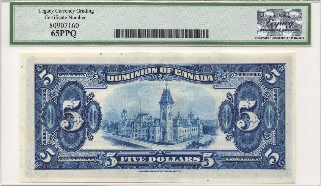 1924 $5 Dominion of Canada DC-27 Legacy 65 Queen Mary