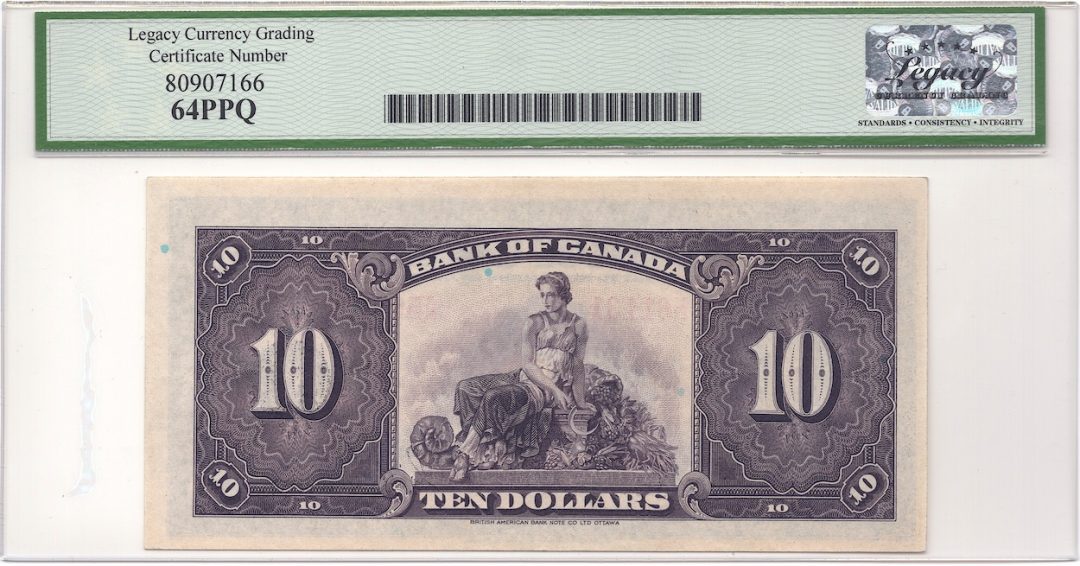 1935 English $10 Bank of Canada DC-7 Legacy 64