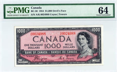 1954 $1000 Devil Face Note PMG UNC 64