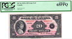 1935 $20 Large Seal Princess PCGS Gem UNC 65 PPQ