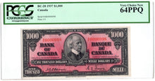 Load image into Gallery viewer, 1937 Bank of Canada $1000 Note PCGS UNC 64 PPQ
