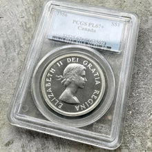 Load image into Gallery viewer, 1956 Canada 1 Dollar Silver Coin One Dollar Proof Like PCGS Gem PL 67+ Cameo
