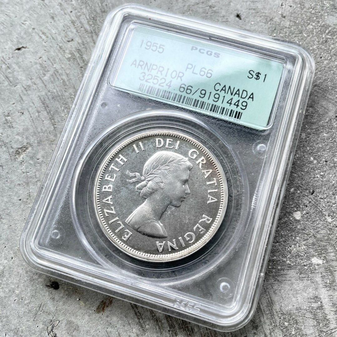 1955 Arnprior Canada 1 Dollar Silver Coin One Dollar Proof Like PCGS PL 66