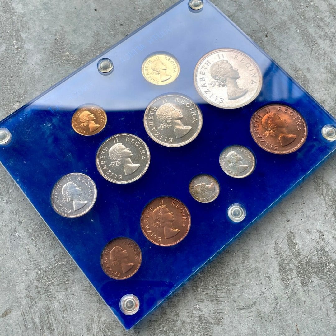 1955 South Africa with Gold Coin - Complete Proof Set! Mintage 900 Sets!