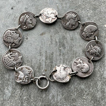 Load image into Gallery viewer, Vintage Coin Bracelet Roman Republic - Julius Caesar 46-45 BC Military Mint
