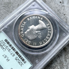 Load image into Gallery viewer, 1956 Canada 1 Dollar Silver Coin One Dollar Proof Like PCGS Gem PL 67 Old Holder
