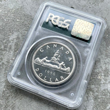 Load image into Gallery viewer, 1956 Canada 1 Dollar Silver Coin One Dollar Proof Like PCGS Gem PL 67 Old Holder
