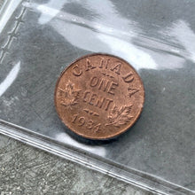 Load image into Gallery viewer, 1934 Small Cent Canada 1 Cent Coin Penny - ICCS Gem 65 Red
