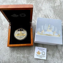 1935 - 2015 Voyageur Renewed Dollar Canada 2oz .9999 Fine Silver Coin - Perfect!