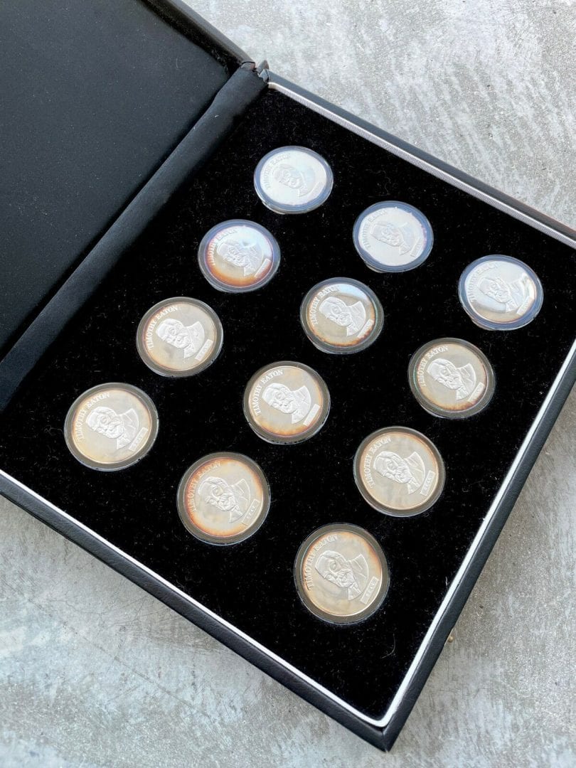 12 x 1 oz Johnson Matthey .999 Silver Eaton round - Full Set Zodiac - With COA