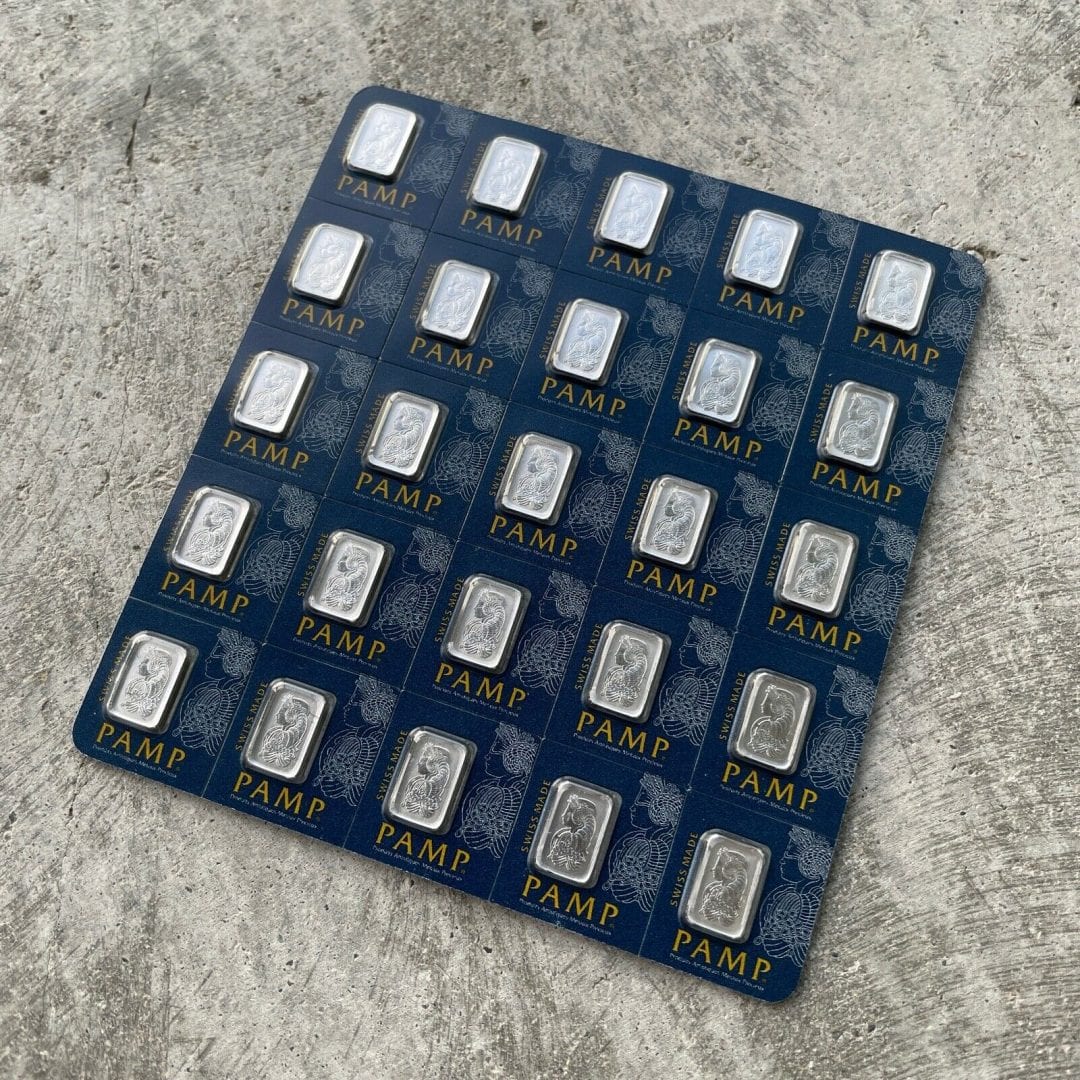 25 x 1 Gram Pamp Suisse Fortuna .9995 $50 Sealed Platinum
