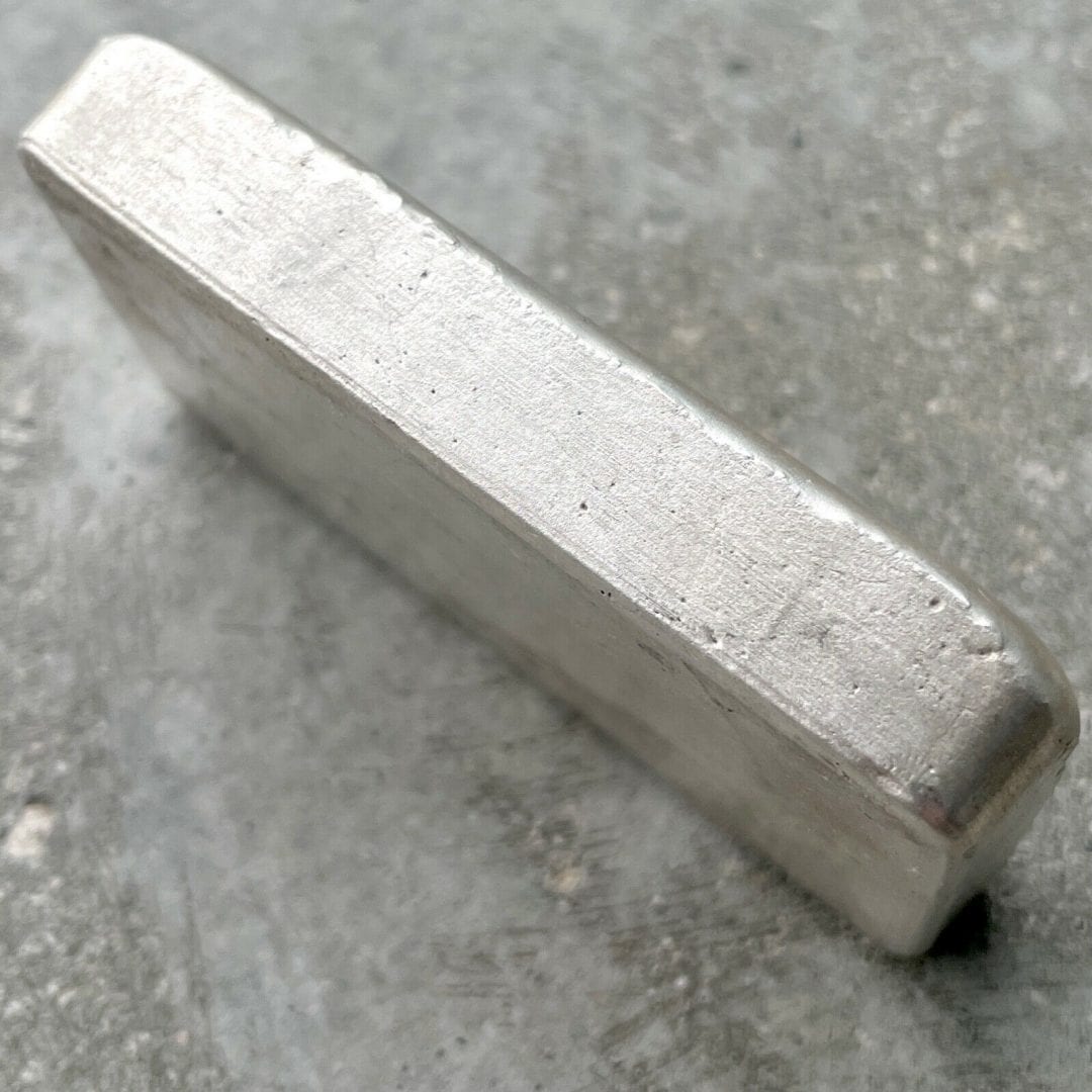 IRSCO Imperial Refining 10 oz .999 Silver Poured Bar - Perfect Golden Patina!